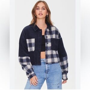 Forever 21 Cropped Patchwork Shacket